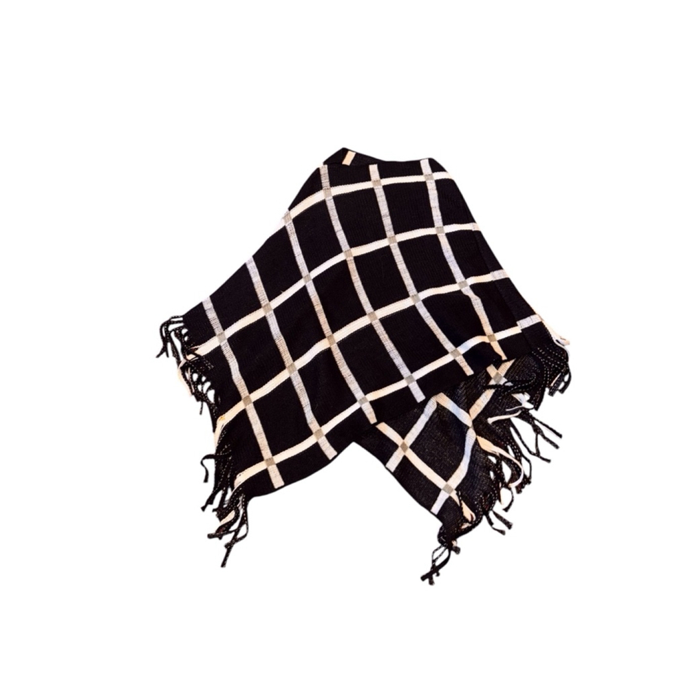 Women's Unbranded Poncho, OS, Black and White